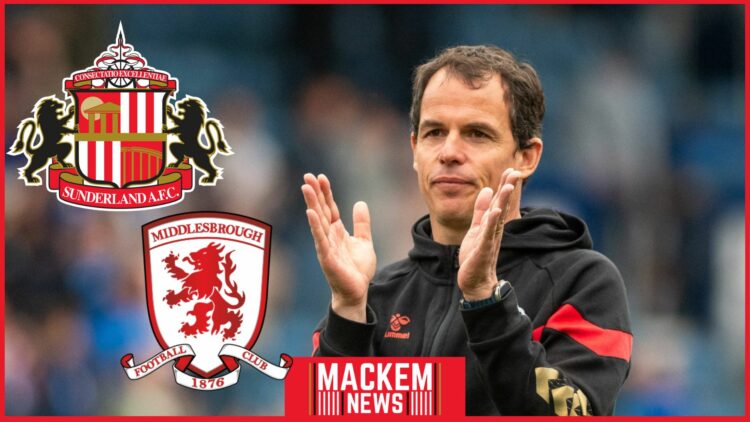 Regis Le Bris, Sunderland badge, Middlesbrough badge