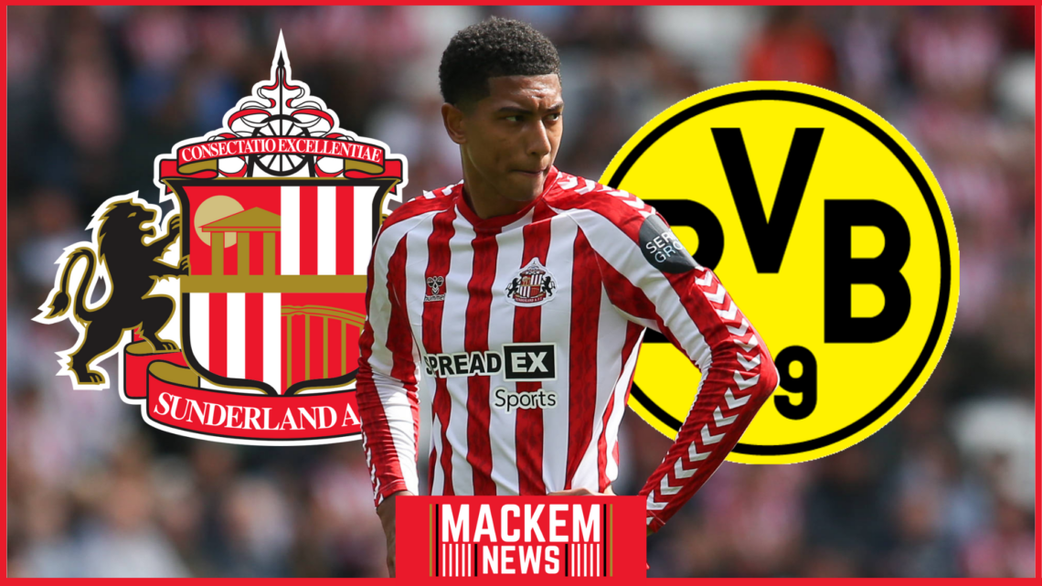 Sunderland badge, Dortmund badge, Jobe Bellingham