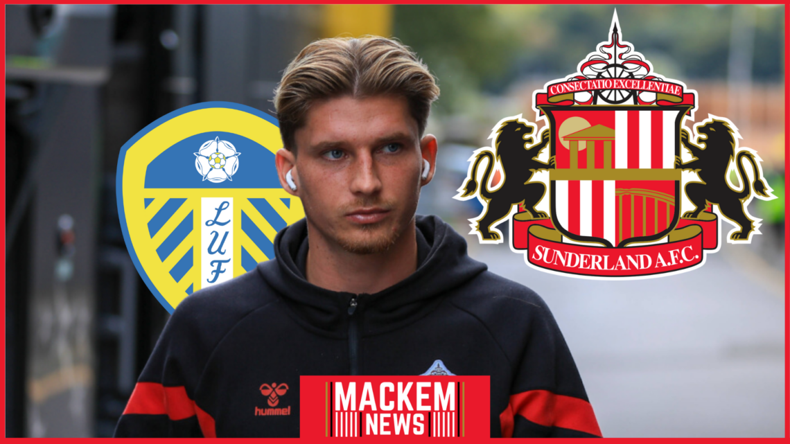 Sunderland badge, Leeds United badge, Dennis Cirkin