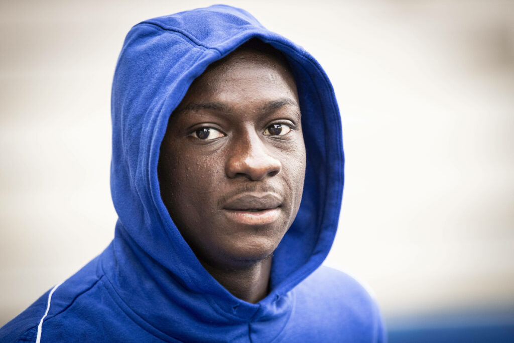 Sunderland midfielder Habib Diarra wearing a hoodie
