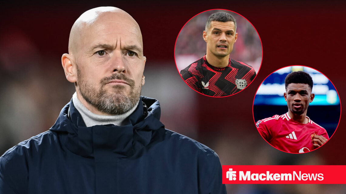 Erik ten Hag, Granit Xhaka and Amad