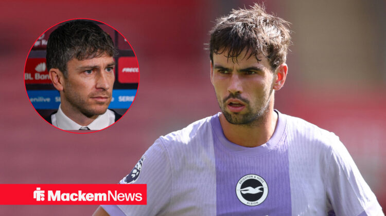 Florent Ghisolfi and Brighton's Matt O'Riley