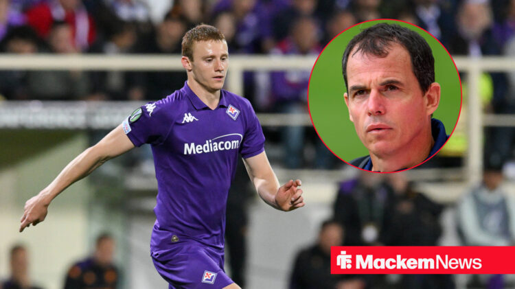 Pietro Comuzzo playing for Fiorentina