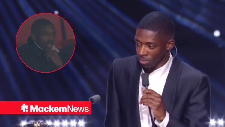 Balon d'Or winner Ousmane Dembele with picture of him at Sunderland game in frame