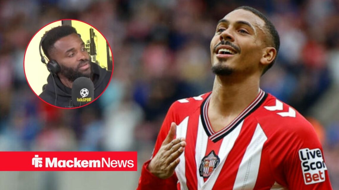 Wilson Isidor celebrating with Darren Bent in frame