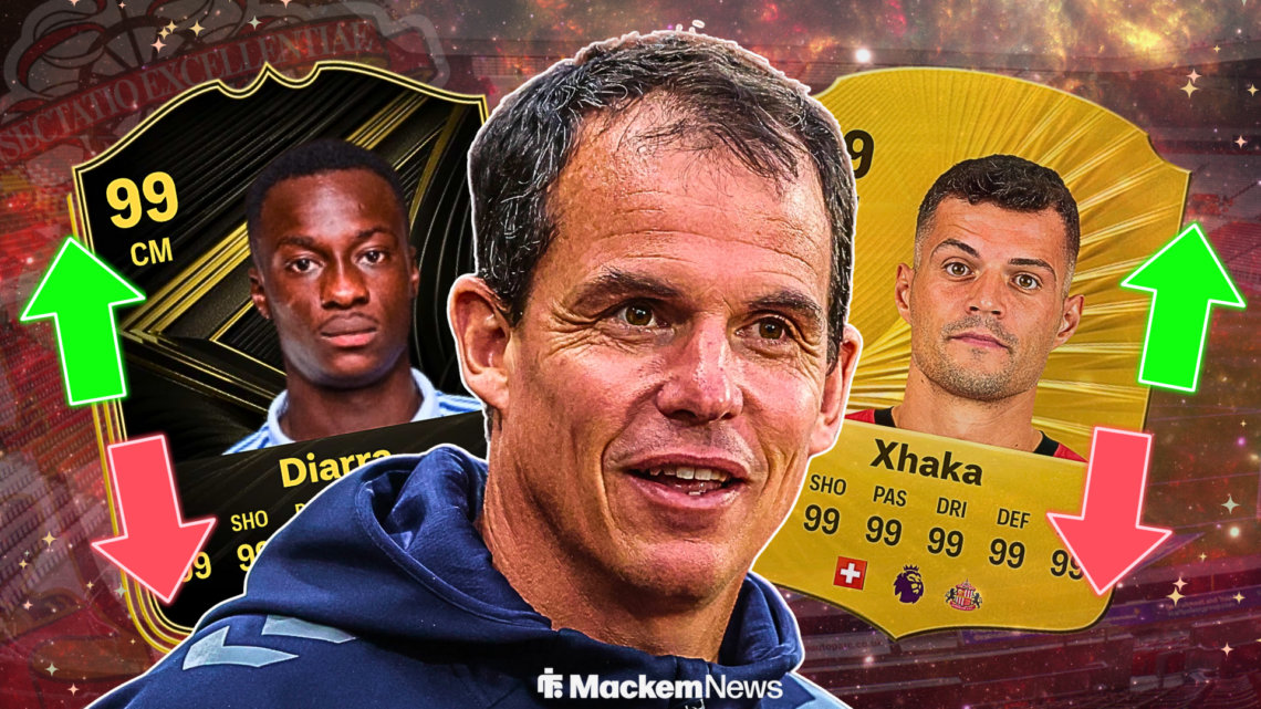 Regis Le Bris central with Habib Diarra and Granit Xhaka featured on FC 26 cards