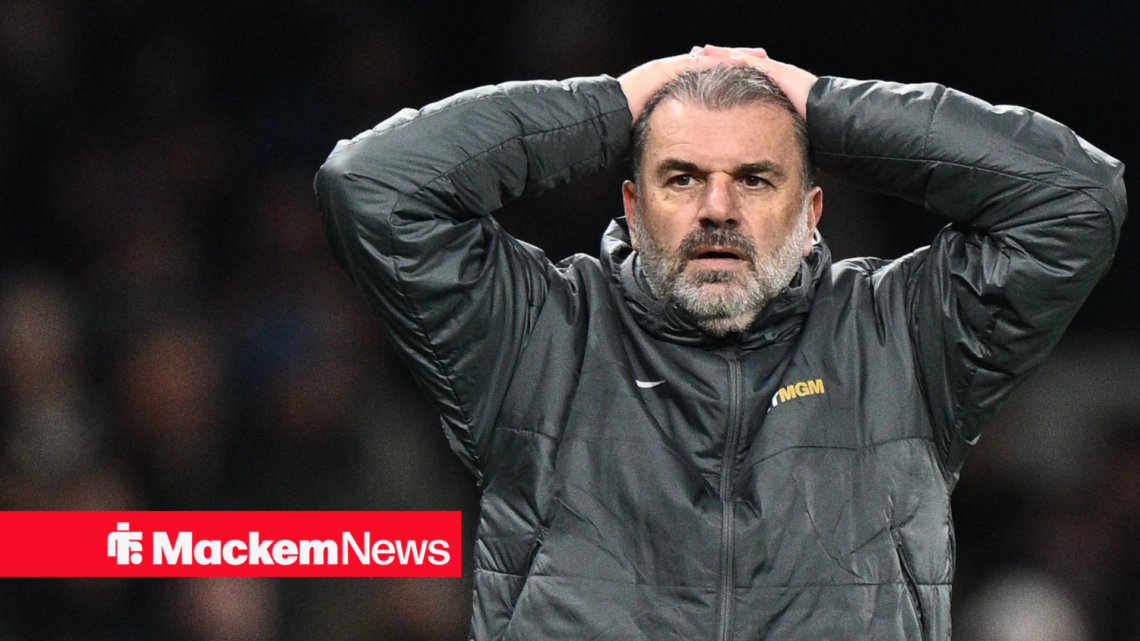 Ange Postecoglou with his hands on his head
