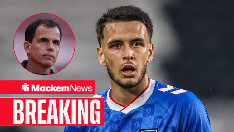 Enzo Le Fee looks shocked with Regis Le Bris in a circular inset.
