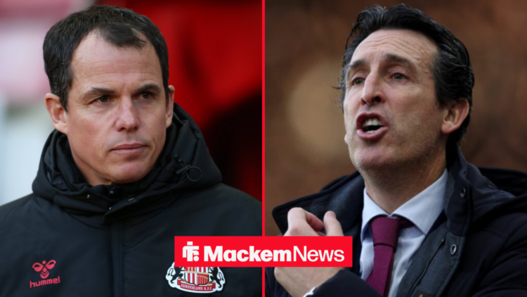 Regis Le Bris looking neutral with Unai Emery