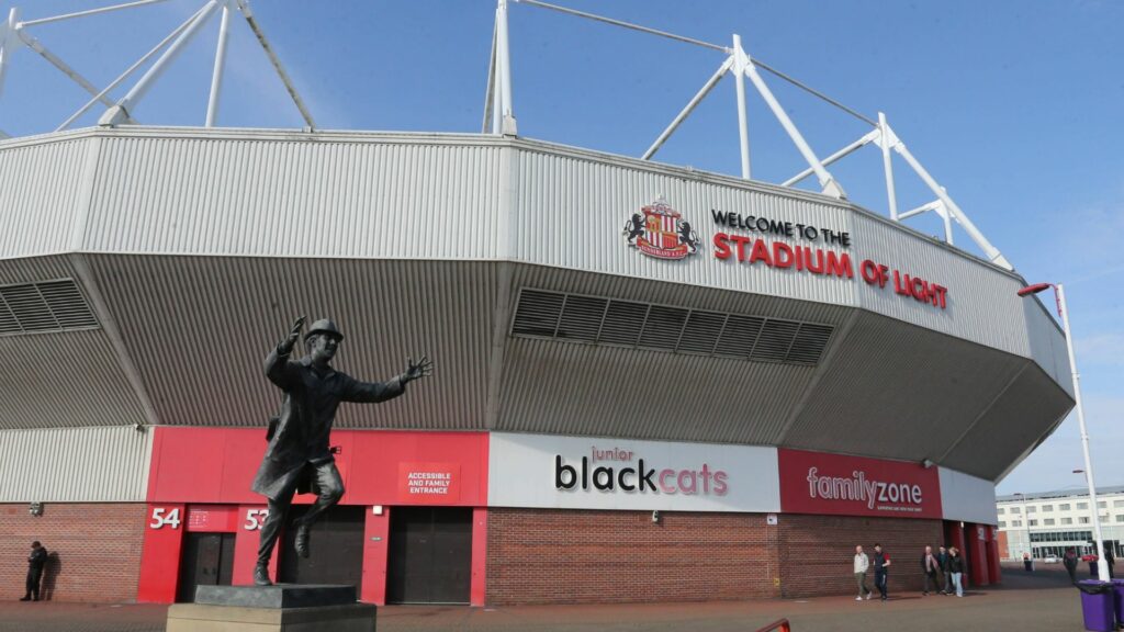 A shot of the Stadium of Light at Sunderland from outside the ground.