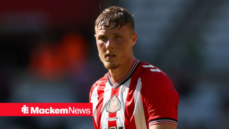 Sunderland player Dan Ballard plays in a Premier League game.