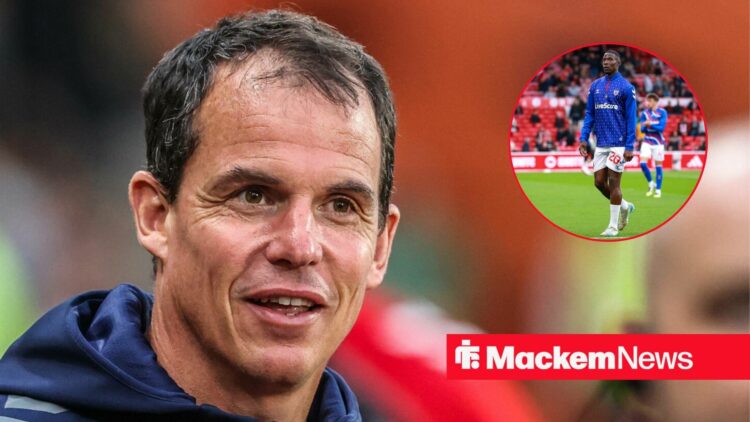 Regis Le Bris alongside a circle inset of Nordi Mukiele.