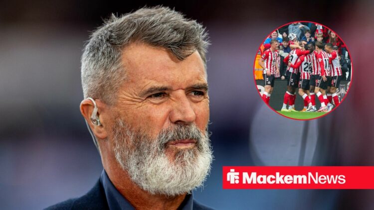 Roy Keane staring at the Sunderland squad