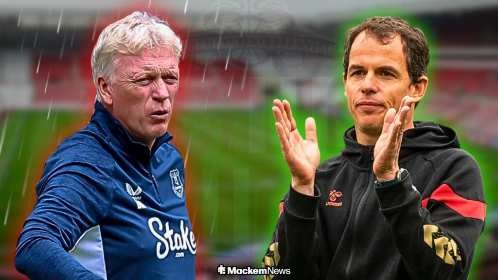 David Moyes and Regis Le Bris at the Stadium of Light