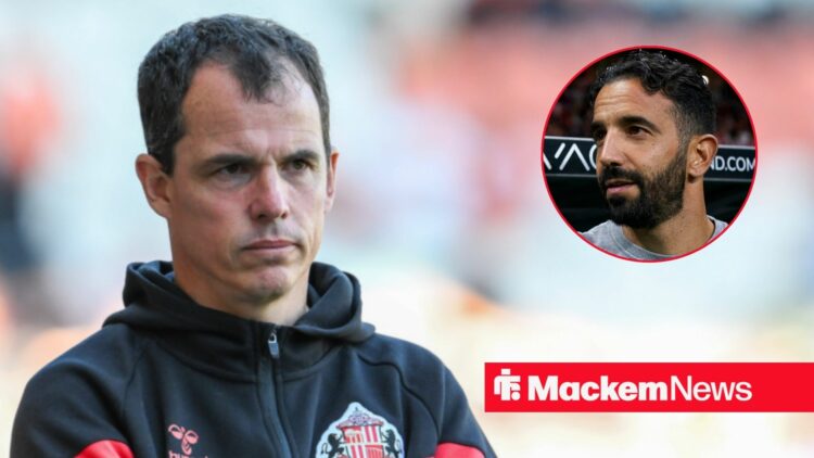 Regis Le Bris looking frustrated with Ruben Amorim in frame