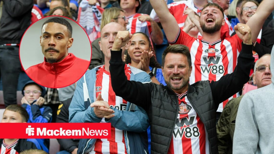 Wilson Isidor in frame with Sunderland fans celebrating