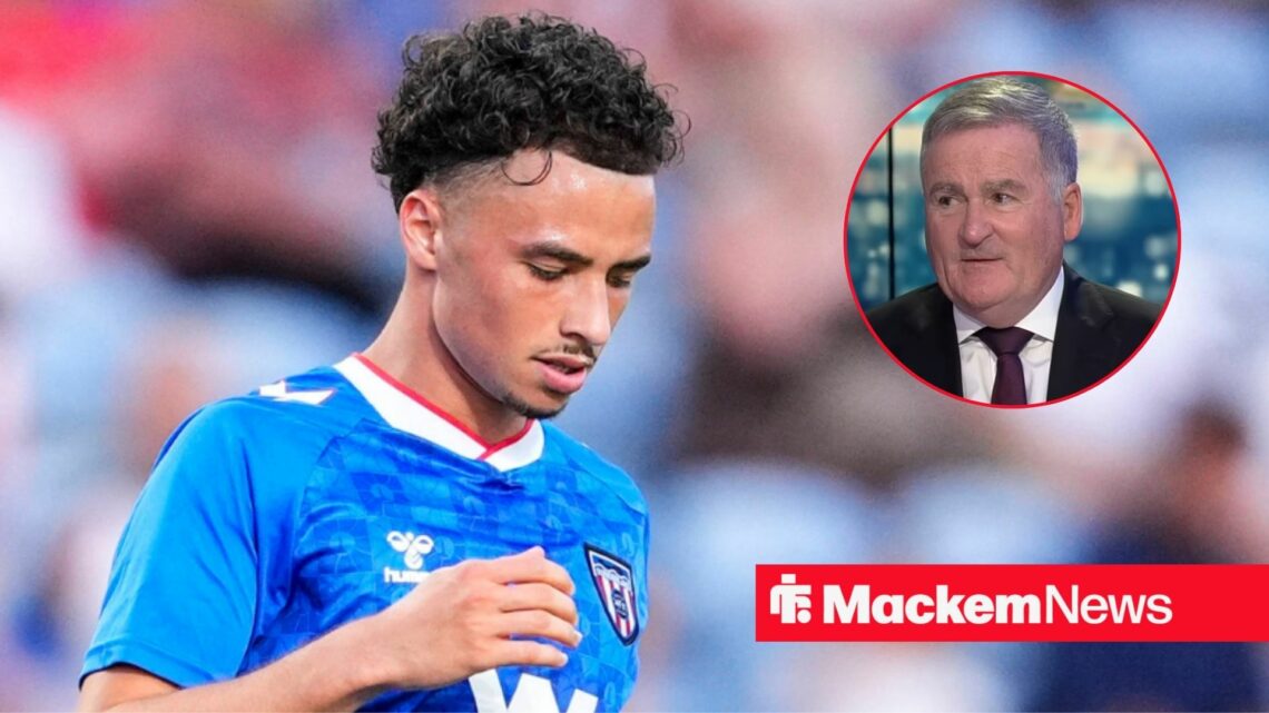 Chemsdine Talbi playing for Sunderland with Richard Keys in frame