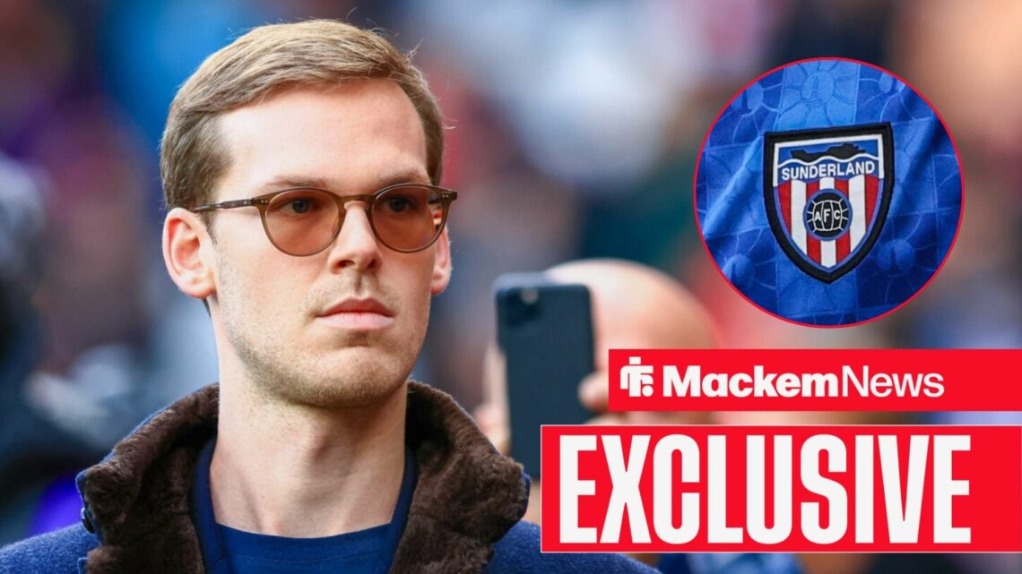 Kyril Louis-Dreyfus with Sunderland badge in frame