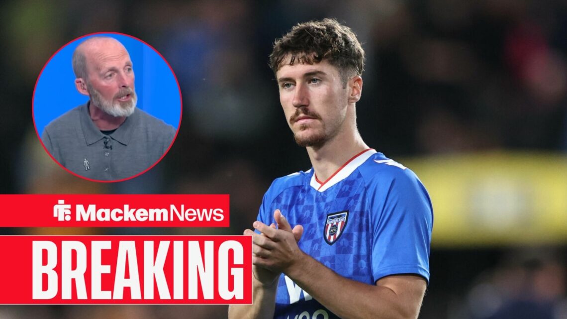 Trai Hume claps Mike Dean in a circular inset.