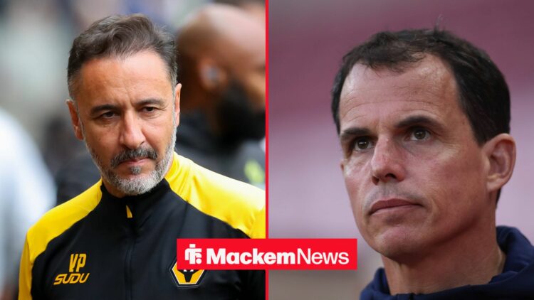 Vitor Pereira and Regis Le Bris stood alongside each other.