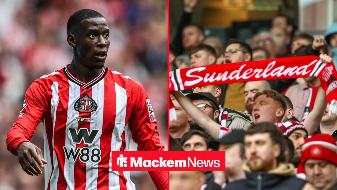 Nordi Mukiele looking at Sunderland fans