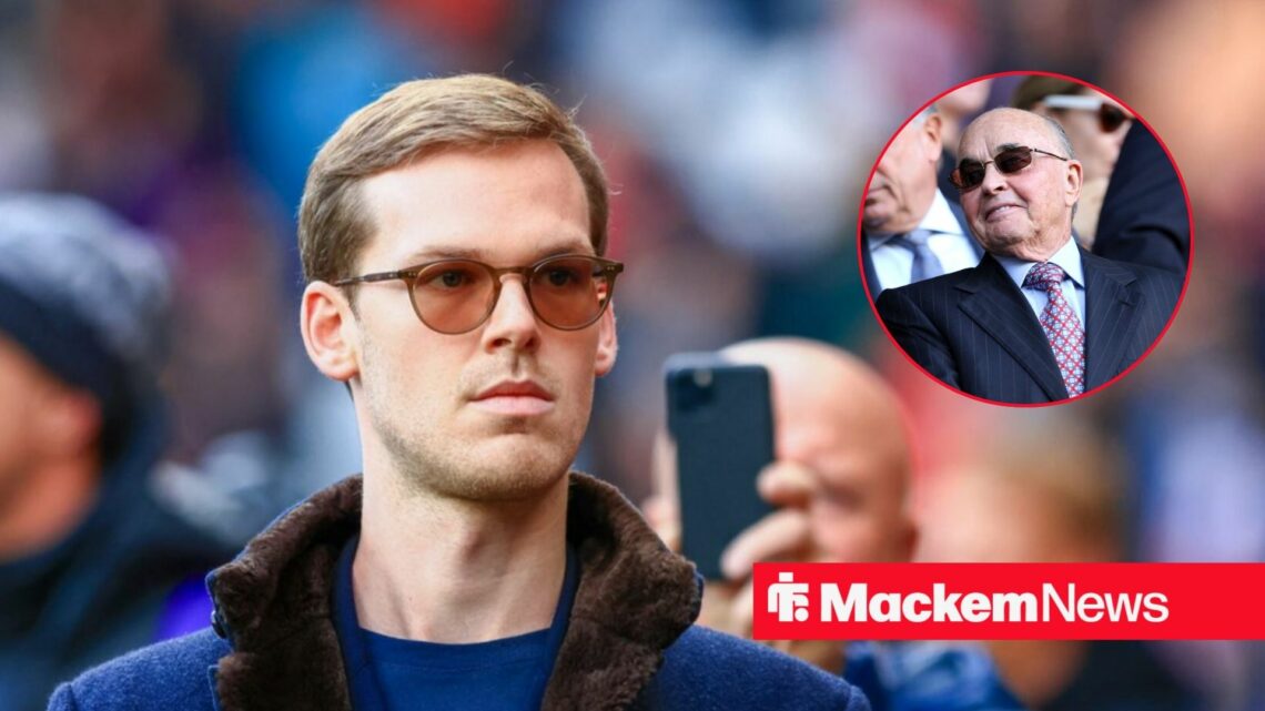 Kyril Louis-Dreyfus and Joe Lewis in sunglasses in a round overlay