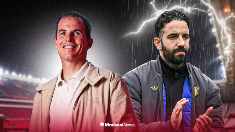 Regis Le Bris smiling with Ruben Amorim looking defeated