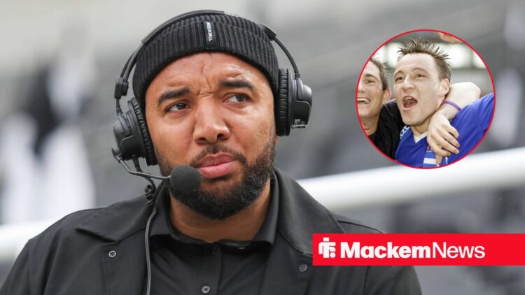 Troy Deeney looking on, John Terry in inset.