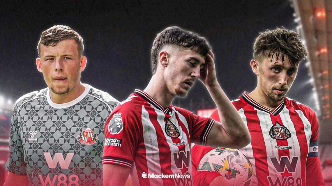 Trai Hume, Dan Neil and Anthony Patterson looking frustrated