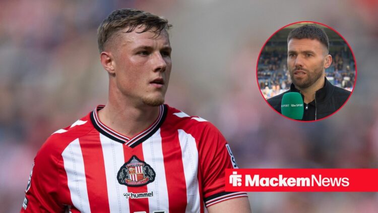 Dan Ballard and Stuart Dallas looking at each other with a serious expression.