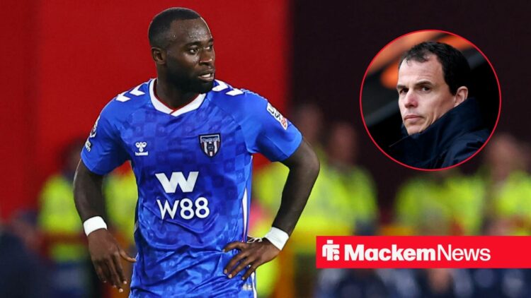 Lutsharel Geertruida alongside a circle inset of Regis Le Bris.