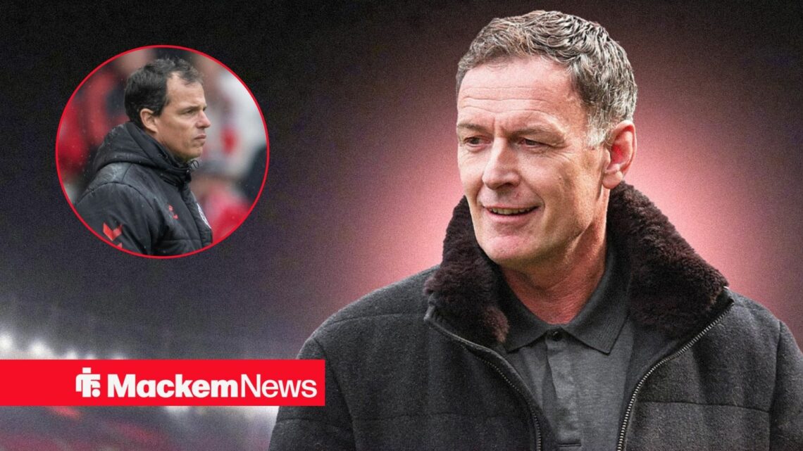 Chris Sutton smiling with Regis Le Bris in frame