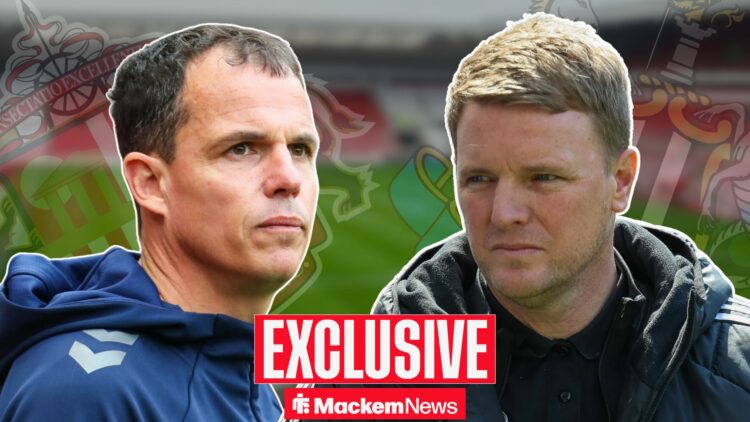 Regis Le Bris and Eddie Howe at Stadium of Light