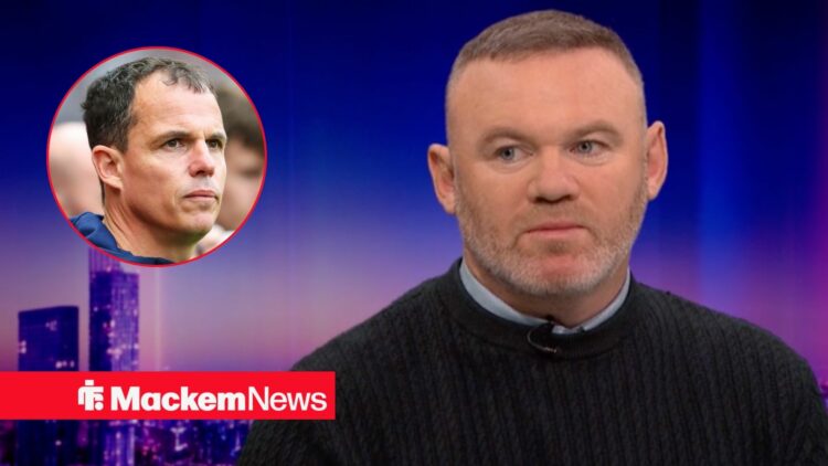 Wayne Rooney alongside a circle inset of Regis Le Bris.
