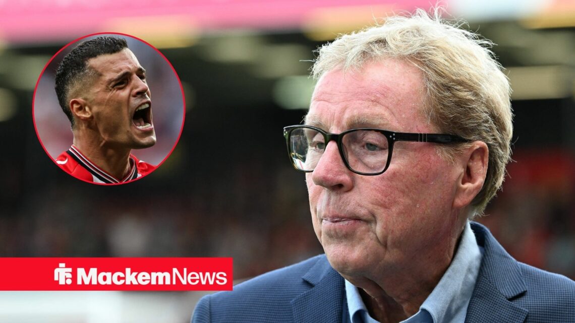 Harry Redknapp alongside a circle inset of Granit Xhaka.