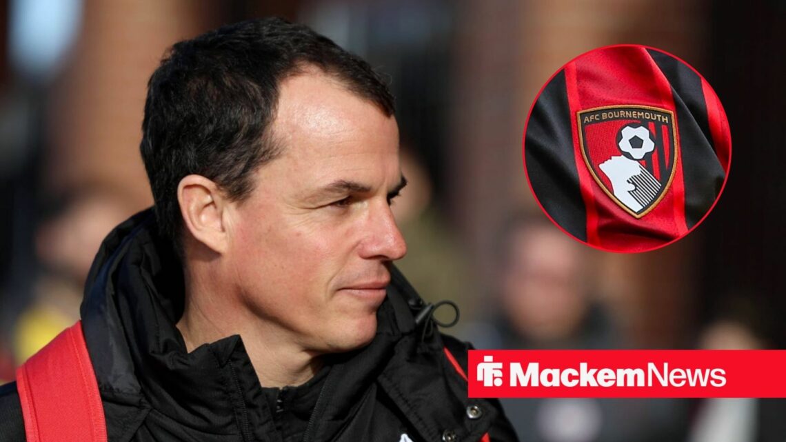 Regis Le Bris with Bournemouth badge in frame