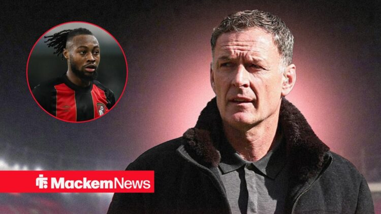 Chris Sutton with Antoine Semenyo in frame