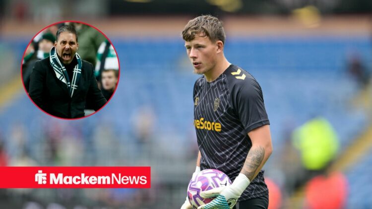 Anthony Patterson warms up for Sunderland, with Marti Cifuentes in a circular frame inset