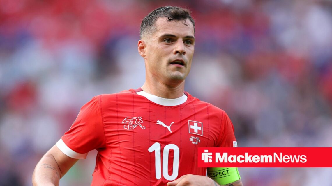 Granit Xhaka jogging in Switzerland kit