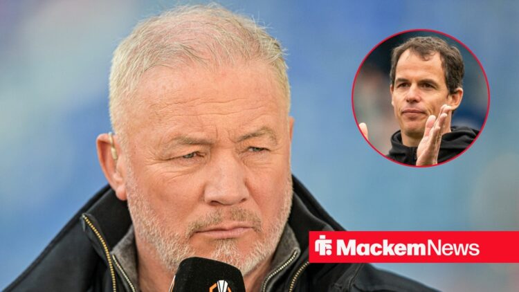 Ally McCoist alongside a circle inset of regis Le Bris.