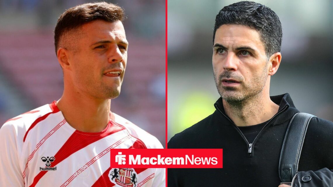 Granit Xhaka and Mikel Arteta