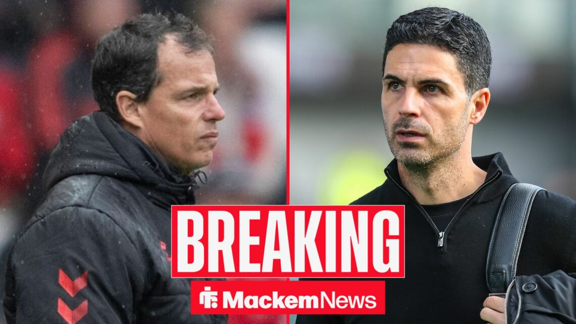 Regis Le Bris and Mikel Arteta looking on