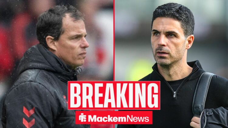 Regis Le Bris and Mikel Arteta looking on