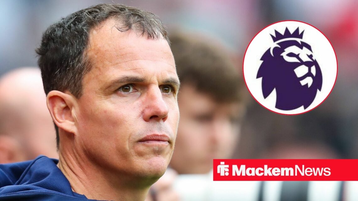 Regis Le Bris focused on Premier League badge in circular inset