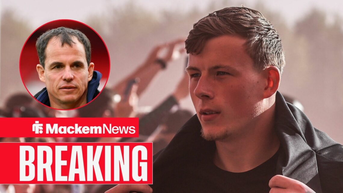 Anthony Patterson looking at Regis Le Bris in circular inset