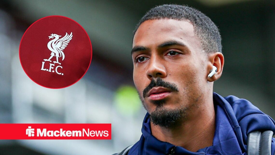 Wilson Isidor with Liverpool badge in frame