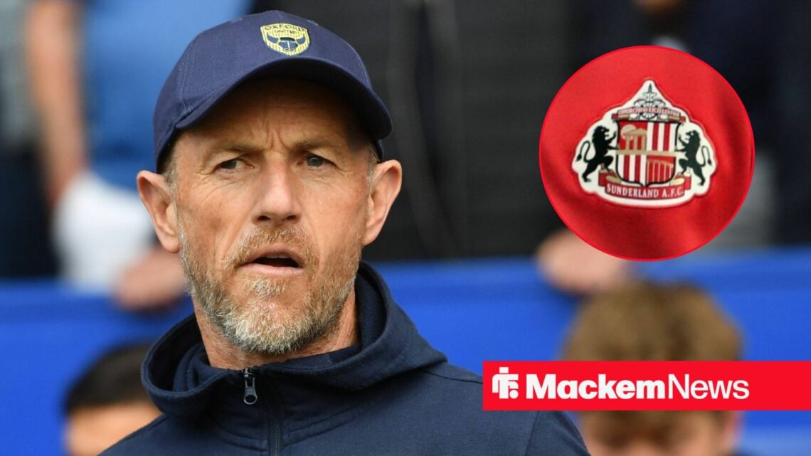 Gary Rowett with Sunderland badge in frame