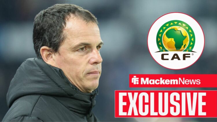 Regis Le Bris with AFCON logo in frame