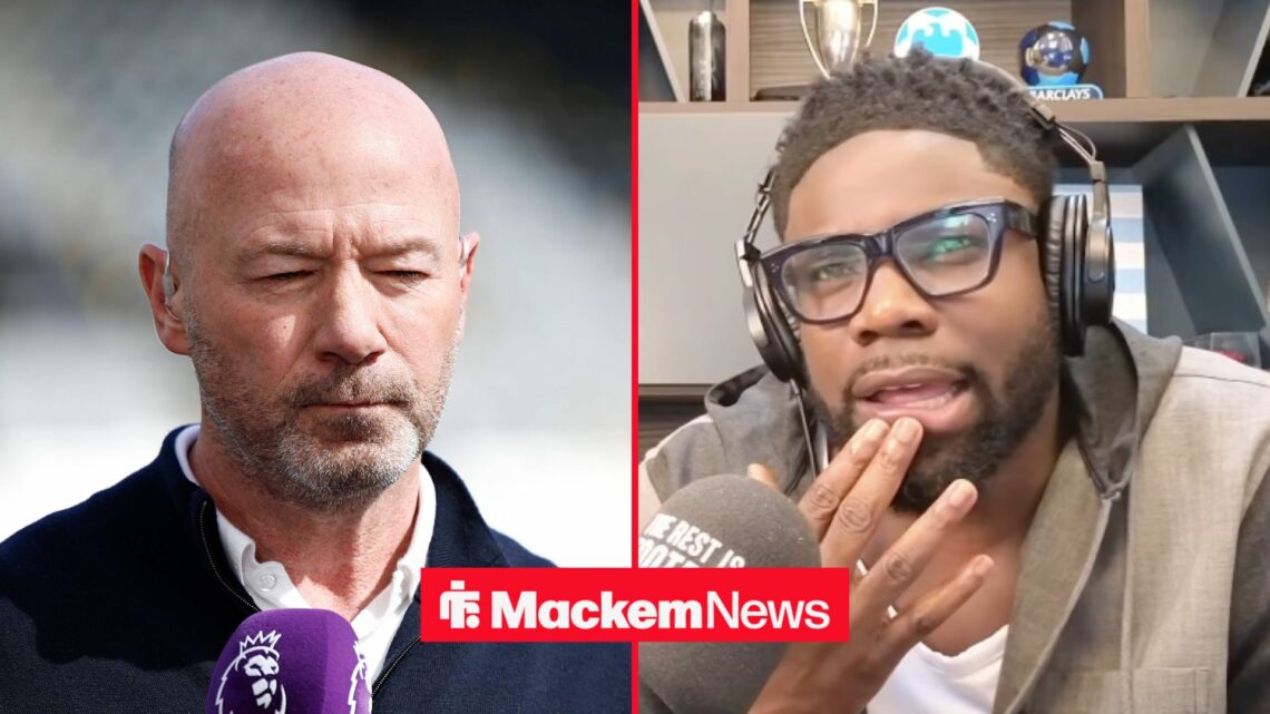 Alan Shearer and Micah Richards stood alongside each other.