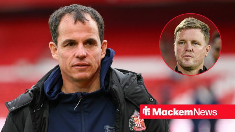 Regis Le Bris next to Eddie Howe